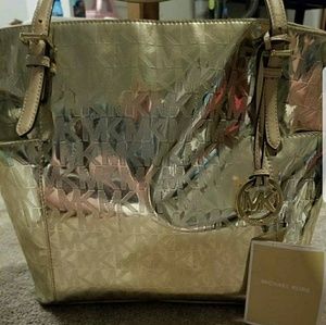 Authentic Gold Michael Kors Handbag